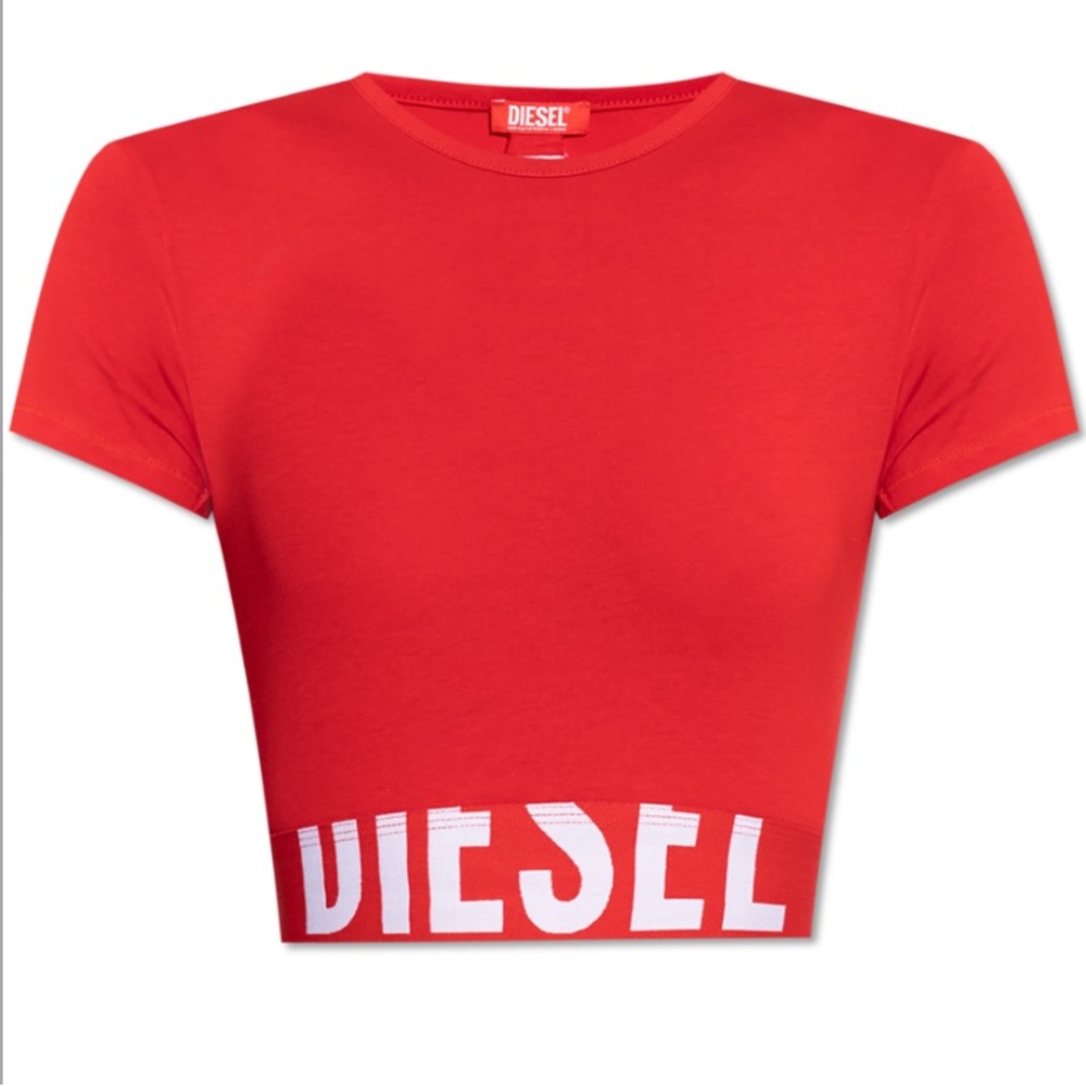 Diesel Logo Waistband Sporty Cropped Top